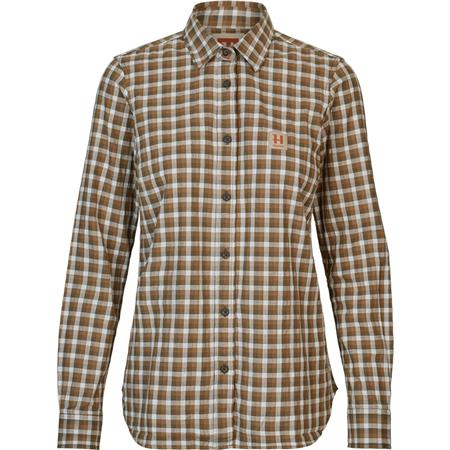 Langarmhemd Für Frauen Harkila Fjell L/S - Dark Olive Check