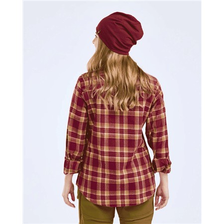 LANGARMHEMD FÜR FRAUEN PINEWOOD HÄRJEDALEN - BURGUNDY/OLIVE GREEN