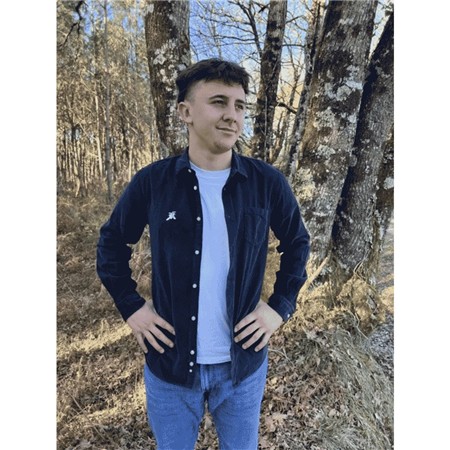 LANGARMHEMD HERREN LE PAIRON BÉCASSIER KORD - MARINEBLAU