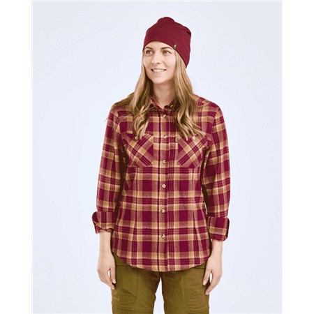 LANGE MOUWEN BLOUSE VROUW PINEWOOD HÄRJEDALEN - BURGUNDY/OLIVE GREEN