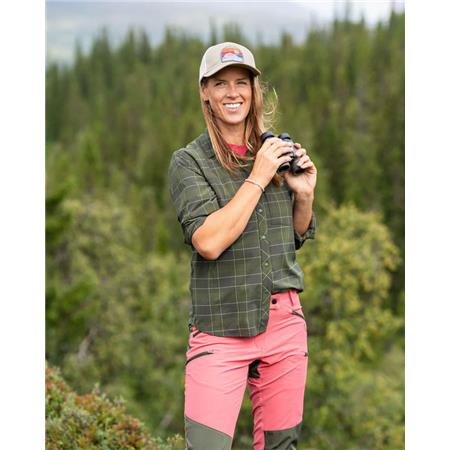 LONG SLEEVE SHIRT WOMAN PINEWOOD ABISKO TREKKING L/S - MOSS GREEN