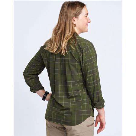LONG SLEEVE SHIRT WOMAN PINEWOOD ABISKO TREKKING L/S - MOSS GREEN