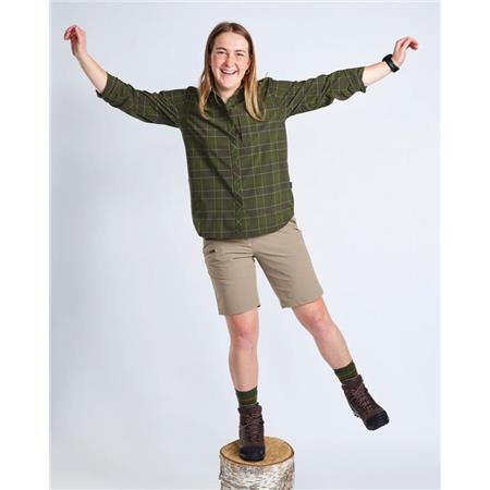 LONG SLEEVE SHIRT WOMAN PINEWOOD ABISKO TREKKING L/S - MOSS GREEN