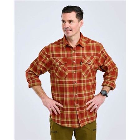 LONG SLEEVES SHIRTS FOR MEN PINEWOOD HÄRJEDALEN - TERRACOTTA/SAND