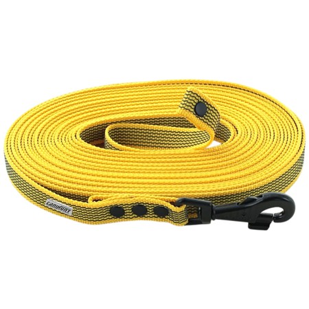Longe Canihunt Made In France Sangle Caoutchouc Anti-Glisse - Jaune