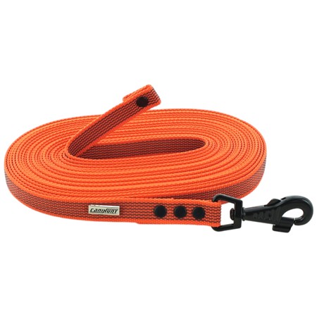 LONGE CANIHUNT MADE IN FRANCE SANGLE CAOUTCHOUC ANTI-GLISSE - ORANGE