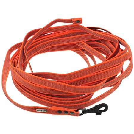 Longe Canihunt Made In France Sangle Caoutchouc Anti-Glisse - Orange