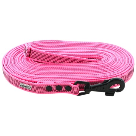 Longe Canihunt Made In France Sangle Caoutchouc Anti-Glisse - Rose