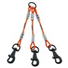 Accouple Canihunt Câble Métallique Gainé 2 Mousquetons Xtreme - Orange - 3 Chiens
