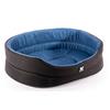 Corbeille Chien Tissu Ovale - Bleu-Noir - 65Cm