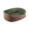 Corbeille Chien Tissu Ovale - Marron-Vert -  60Cm
