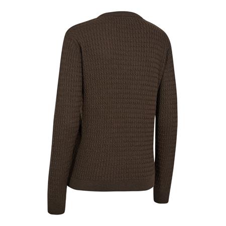 MAGLIONE DONNA DEERHUNTER LADY HARRINGTON CABLE KNIT - BROWN MELANGE