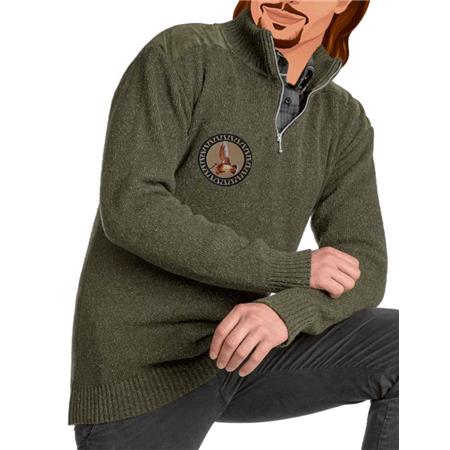 Maglione Uomo Bartavel P63 Patch Bécasse - Kaki