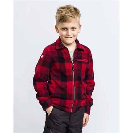 ΜΑΚΡΥΜΆΝΙΚΗ ΠΑΙΔΙΚΉ ΜΠΛΟΎΖΑ PINEWOOD KANADA KID ΦΛΙΣ - ΚΌΚΚΙΝΟ/ΜΑΎΡΟ