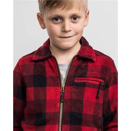 ΜΑΚΡΥΜΆΝΙΚΗ ΠΑΙΔΙΚΉ ΜΠΛΟΎΖΑ PINEWOOD KANADA KID ΦΛΙΣ - ΚΌΚΚΙΝΟ/ΜΑΎΡΟ