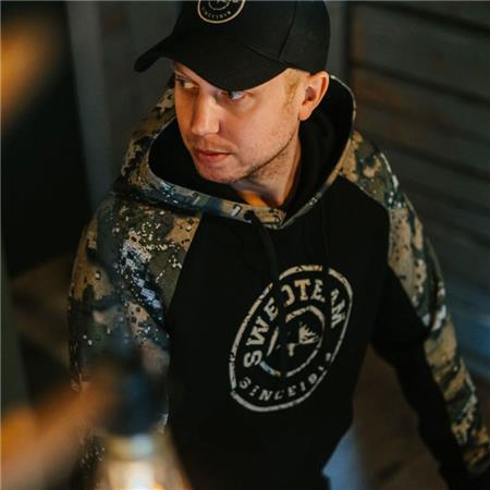 MANNEN SWEAT SWEDTEAM RIDGE HOODIE - NOIR
