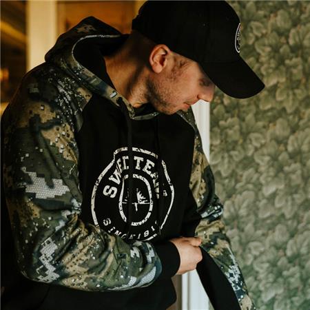 MANNEN SWEAT SWEDTEAM RIDGE HOODIE - NOIR