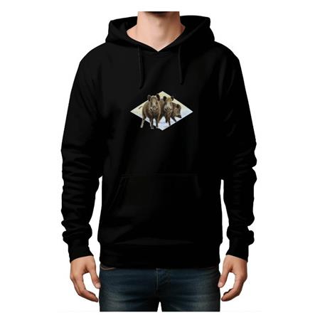 Männer-Sweat Bartavel Trio Wildschwein - Schwarz