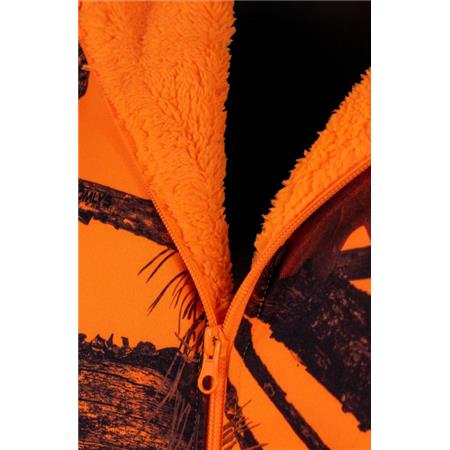 MÄNNER-SWEAT TREELAND KAPUZE MIT REISSVERSCHLUSS T105 - CAMOUFLAGE ORANGE