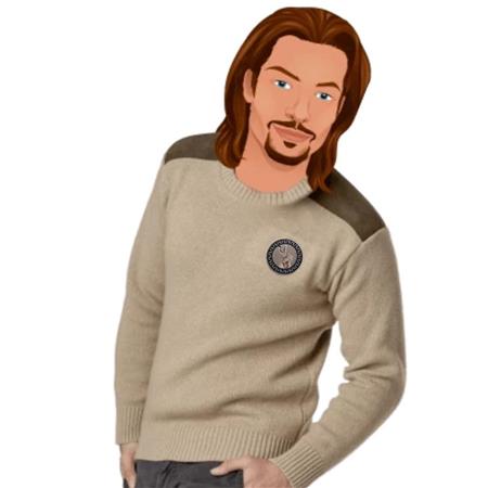 Männerpullover Bartavel P60 Hase Rundkragen - Beige