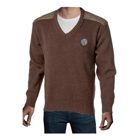 Männerpullover Bartavel P61 Hase V-Ausschnitt - Schokoladenbraun