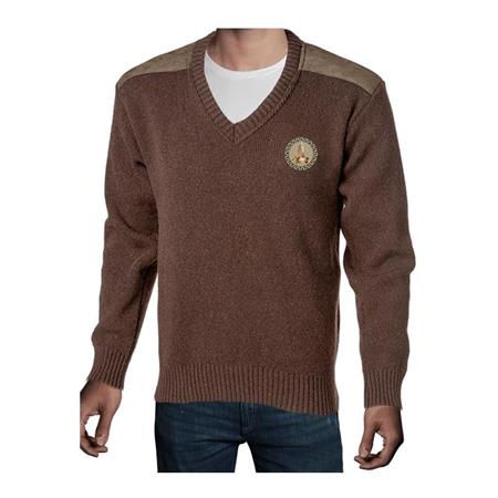 Männerpullover Bartavel P61 Waldschnepfe V-Ausschnitt - Schokolade