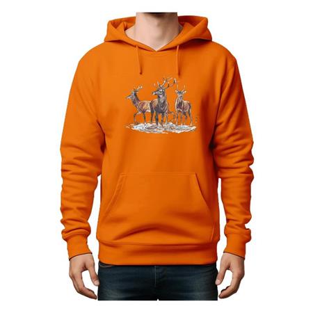 Men's Hoodie Bartavel 3 Cerfs - Orange