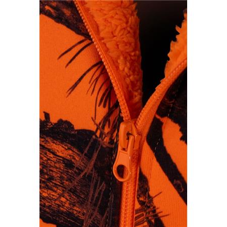 MEN'S HOODIE TREELAND ZIPPERED HOOD T105 - ORANGE CAMO