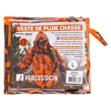 MEN'S JACKET PERCUSSION HUNTING RAIN COAT - GHOST CAMO BLAZE