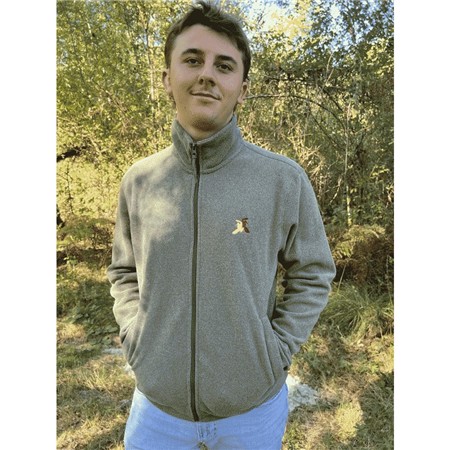 Men's Long Sleeve Fleece Le Pairon Bécassier Zip-Up - Khaki