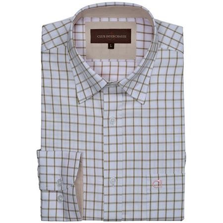 Men's Long-Sleeve Shirt Club Interchasse Nelson - Beige Checks