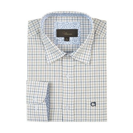 Men's Long-Sleeve Shirt Club Interchasse Pegase - Blue/Brown