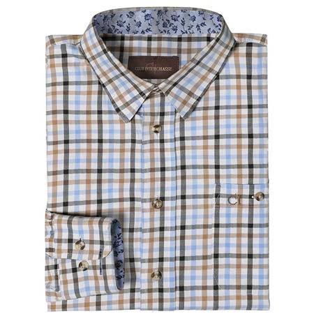 Men's Long-Sleeve Shirt Club Interchasse Steeve - Blue/Brown Checks