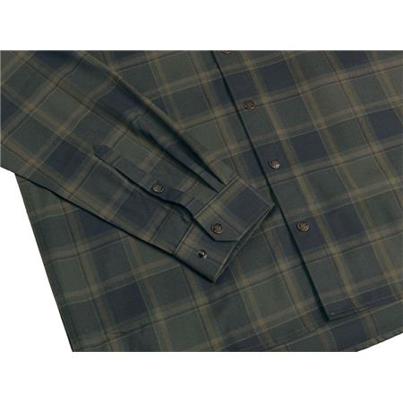 MEN'S LONG-SLEEVE SHIRT HARKILA METSO ACTIVE - GREEN/NIGHT BLUE CHECKS