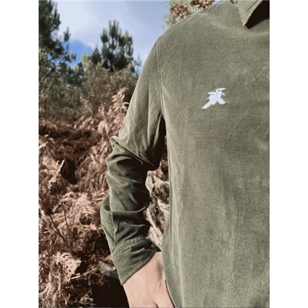 MEN'S LONG-SLEEVE SHIRT LE PAIRON BÉCASSIER CORDUROY - KHAKI