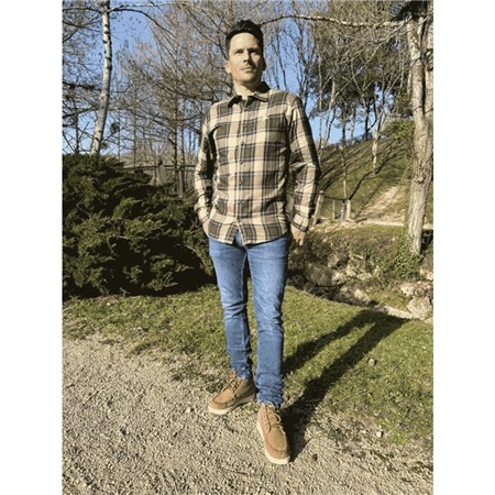 MEN'S LONG-SLEEVE SHIRT LE PAIRON BÉCASSIER URBAN - BROWN