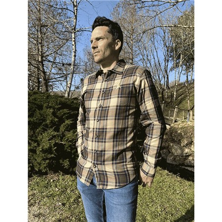 Men's Long-Sleeve Shirt Le Pairon Bécassier Urban - Brown