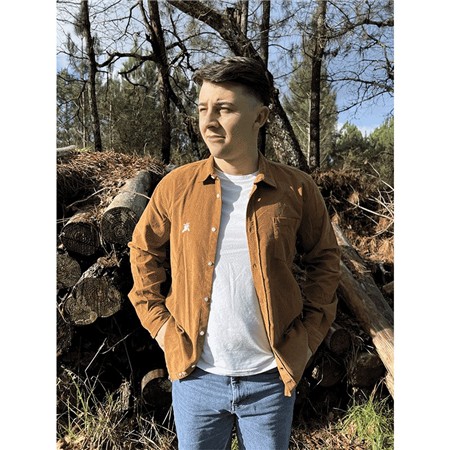 MEN'S LONG-SLEEVE SHIRT LE PAIRON BÉCASSIER VELOUR - BROWN