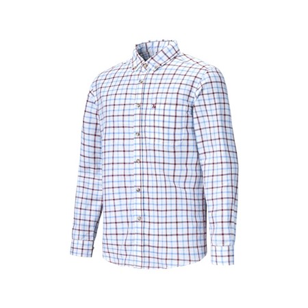 Men's Long-Sleeve Shirt Verney Carron La Ligne In Linen Clairval Linen - Garnet