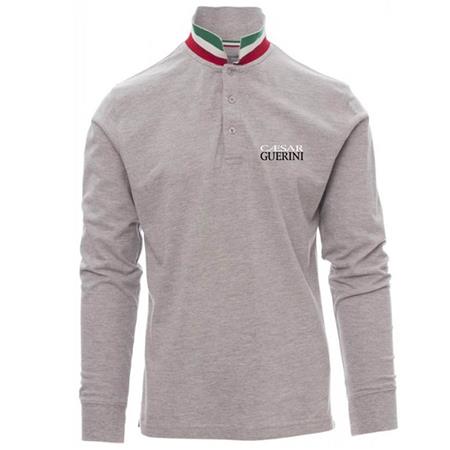 Men's Long-Sleeved Polo Caesar Guerini - White