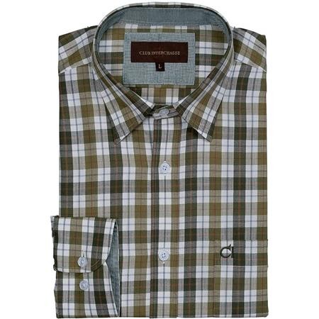 Men's Long-Sleeved Shirt Club Interchasse Noah - Green Check