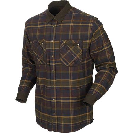 Men's Long-Sleeved Shirt Harkila Pajala - Brown Plaid