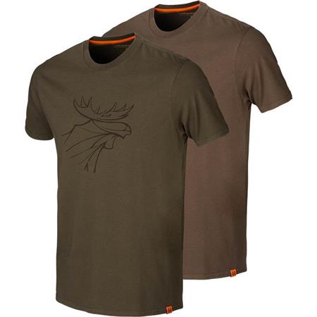 Men's Short-Sleeve T-Shirt Harkila Graphic - Green/Brown - Pack Of 2