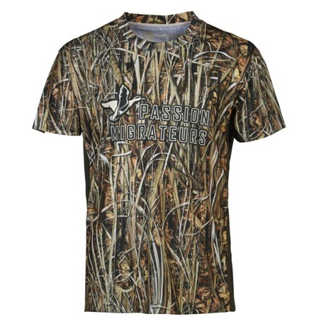 Men's Short-Sleeve T-Shirt Percussion Roseaux - Camo Wet/Passion Migrate