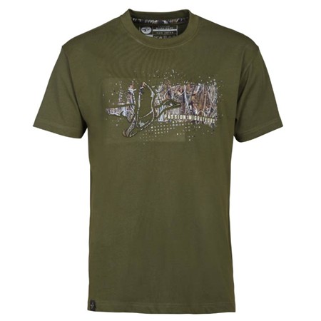 Men's Short-Sleeve T-Shirt Percussion Tonne - Khaki/Passion Migrate