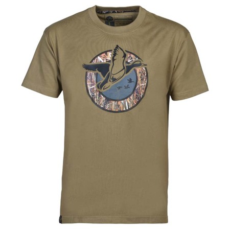 Men's Short-Sleeve Tee Shirt Percussion Hutte - Beige/Passion Migrate