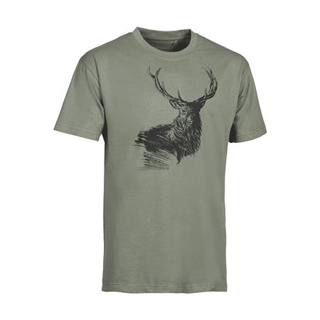 Men's Short-Sleeved T-Shirt Ligne Verney-Carron Deer Big Game - Khaki