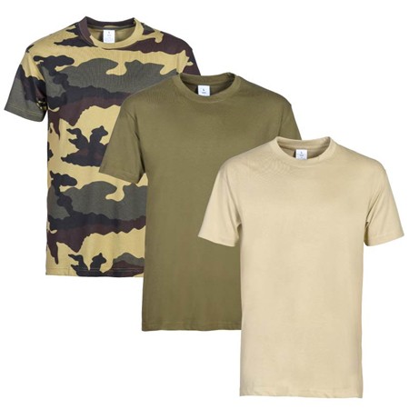 Men's Short-Sleeved T-Shirt Percussion Plain + Camo - Pack Of 3