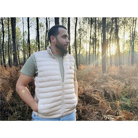 MEN'S SLEEVELESS PUFFER JACKET LE PAIRON BÉCASSIER - ECRU