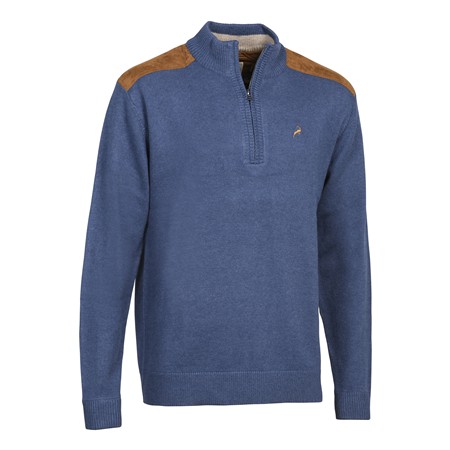 Men's Sweater Prohunt Fox Zippe - Denim Blue/Ibex